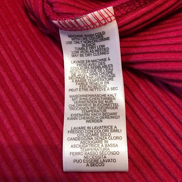 NWT Anthropologie Lace-Up Ribbed Baby Tee Pink Size Large. - Picture 7 of 7